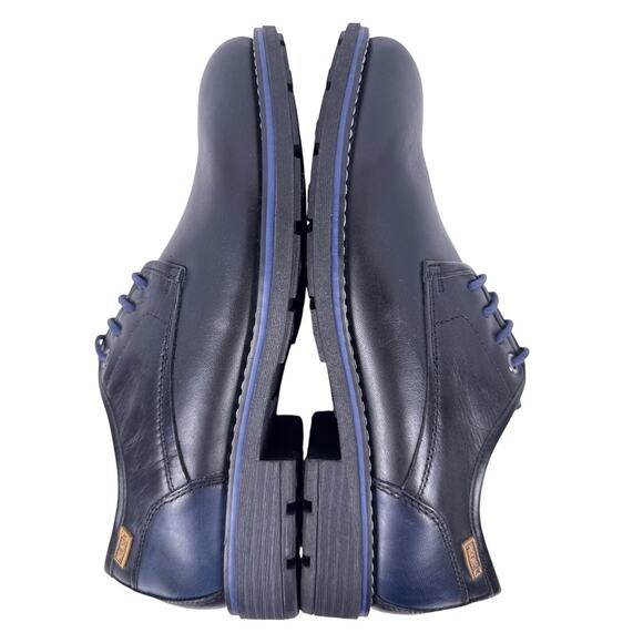 Pikolinos York Oxford Casual Shoe Men\'s 8 41 Calfskin Leather Black Blue Lace up